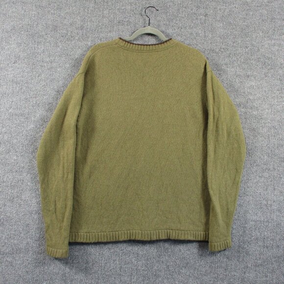 North Face Sweater Mens L Green A5 Series Lambs Wool Crew Pull Over Climb Hike - Picture 7 of 16